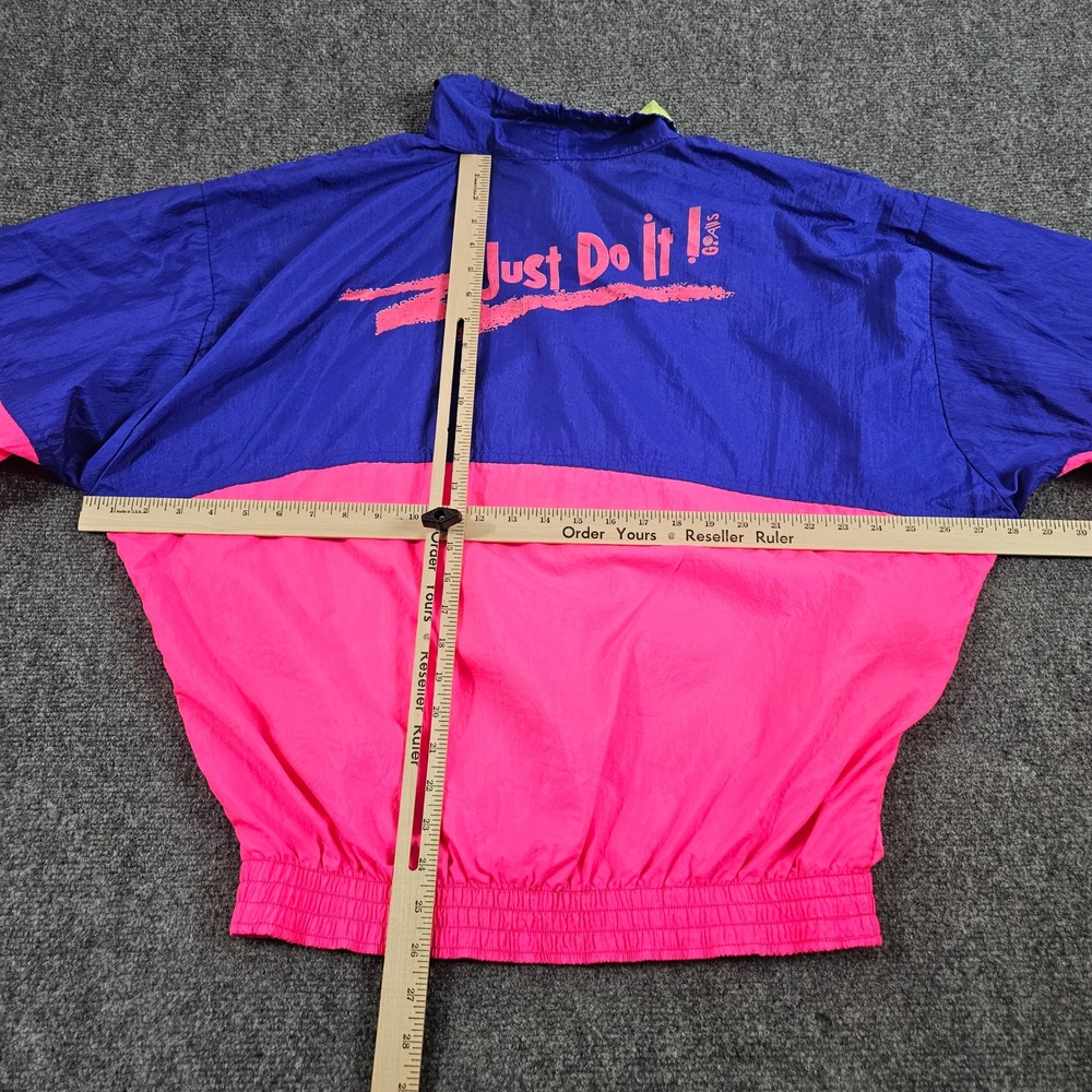 Vintage 90s Nike Windbreaker Pullover Mens L Colorblock Blue Pink Just Do It USA - Picture 5 of 7